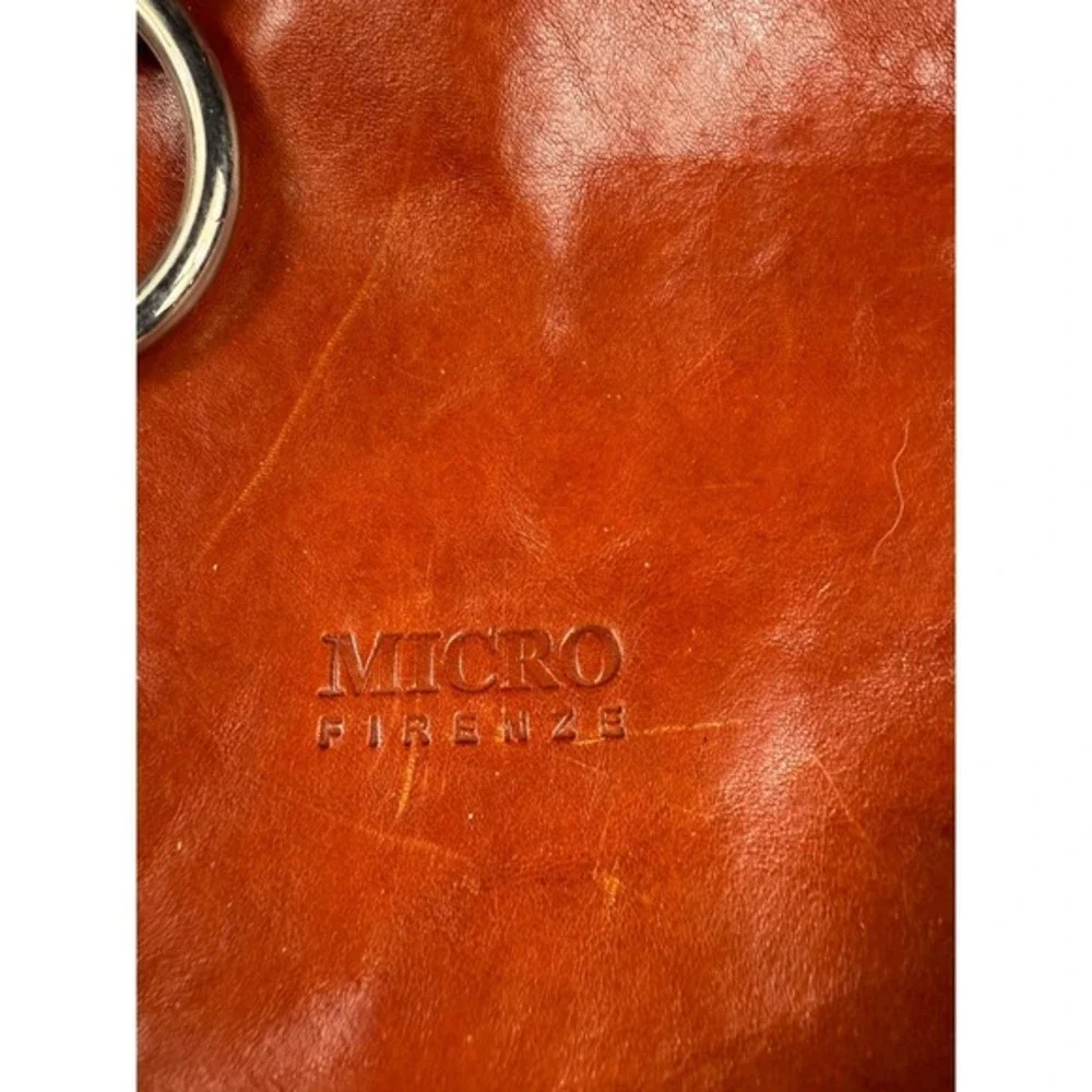 Micro Firenze‎ Leather Hobo Bag Designer Ring Accent Shoulder Bag